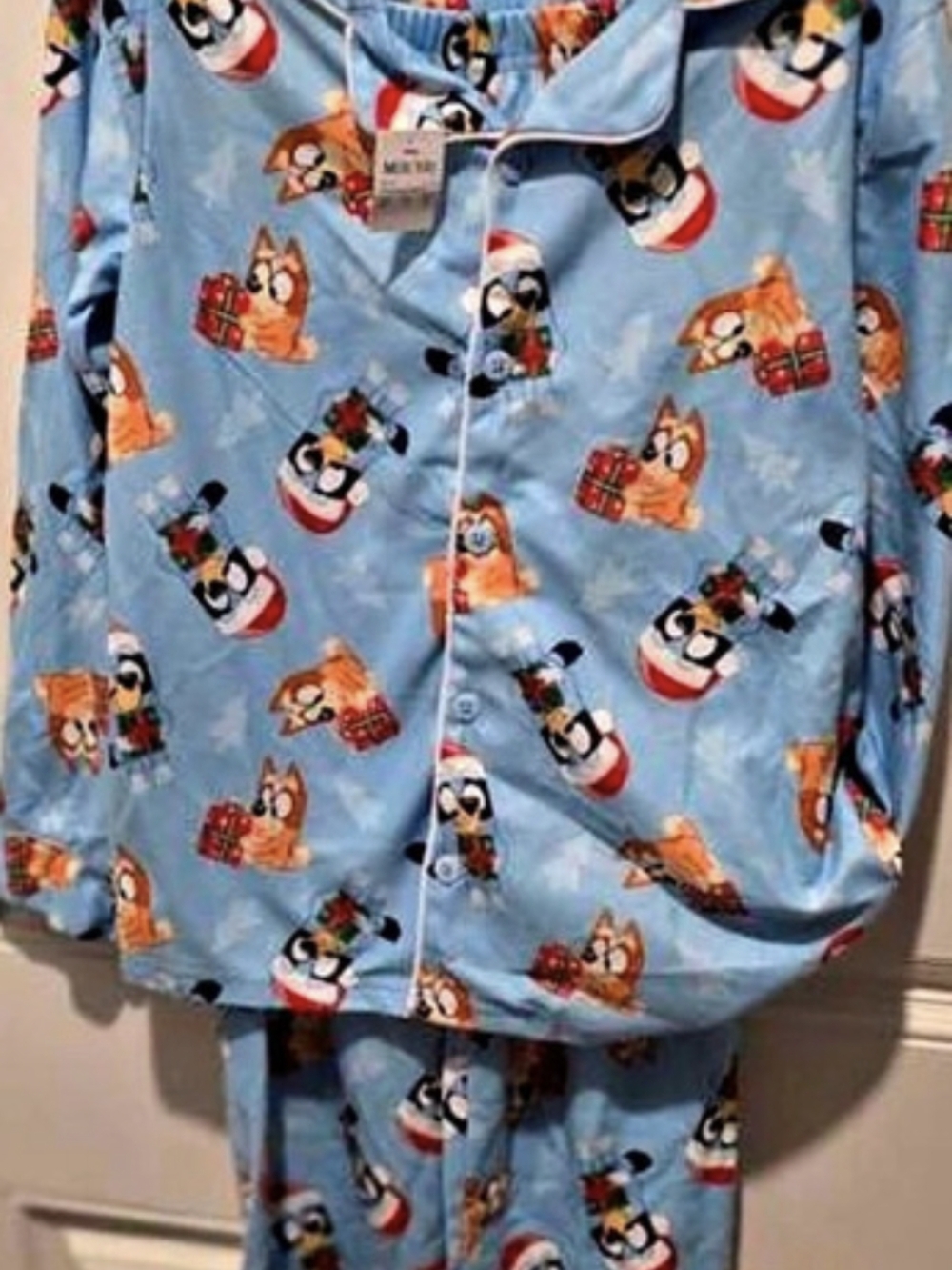 Boys Bluey Christmas Holiday Pajama Set Size Medium (8/10)